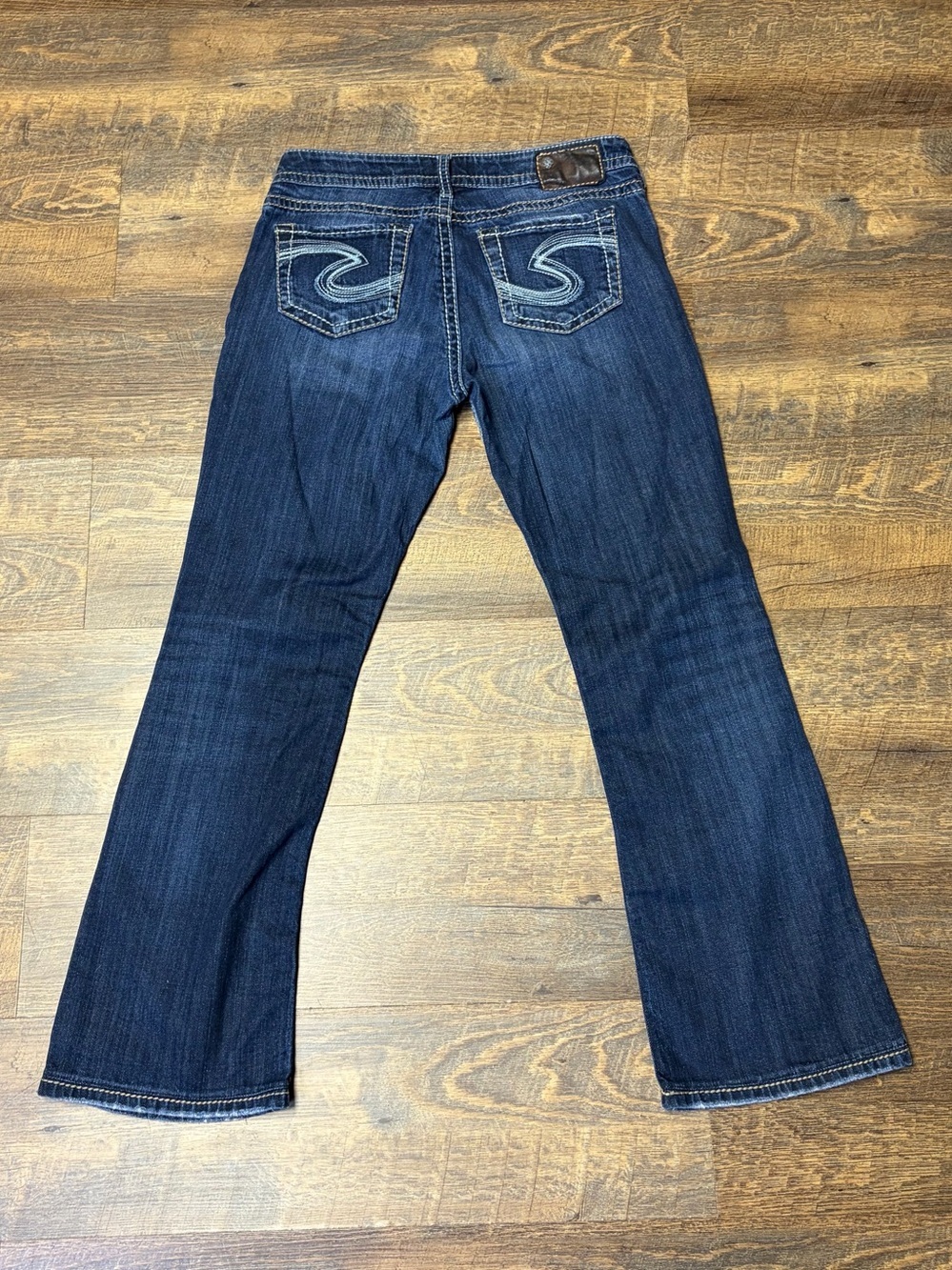Silver Jeans Natsuki Bootcut Flare Jeans Women 29x28.5 Thick Stitch Blue Stretch
